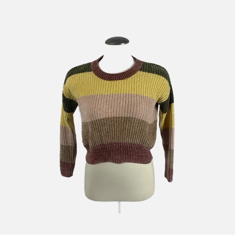CLEARANCE -- Luv Lane XS Striped Chunky Knit Sweater – Fall Colours